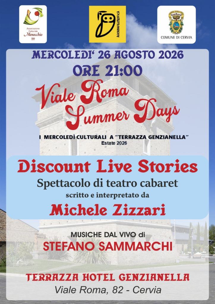 Teatro cabaret e musica a Cervia: Michele Zizzari porta in scena Discount Live Stories