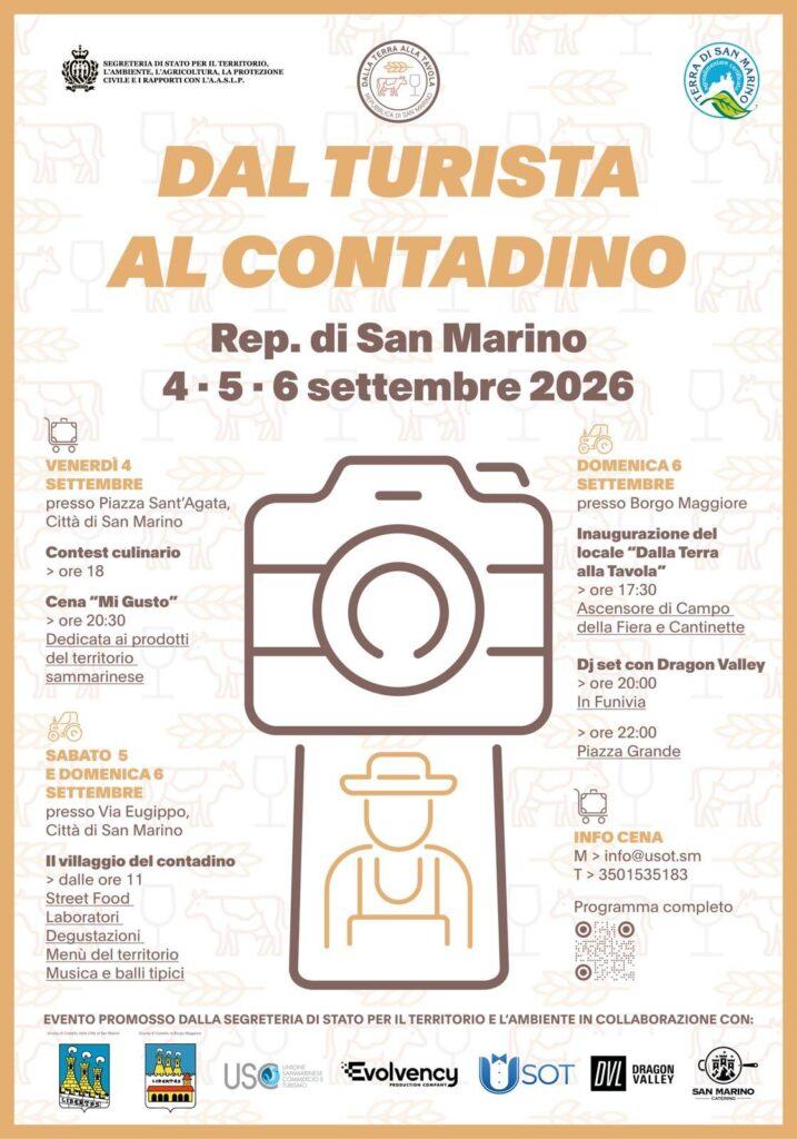 San Marino. “Dal Turista al Contadino”: il 4 settembre Piazza Sant’Agata celebra i sapori e la ristorazione sammarinese